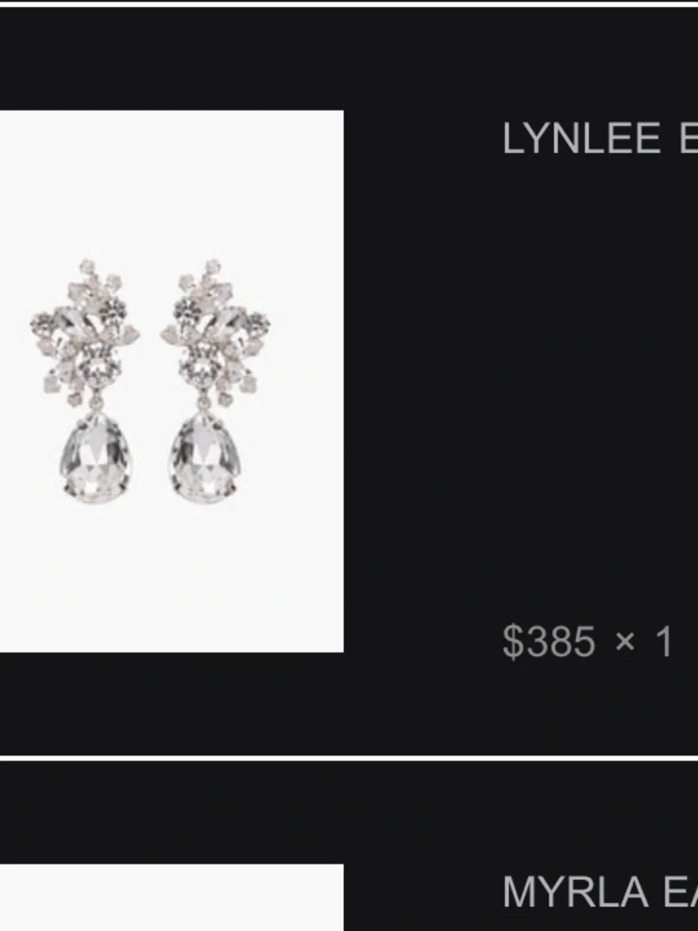 Jennifer Behr Clear Crystal Drop Statement Earrings